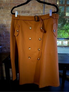 Womens Belted Midi Skirt - size large NWT